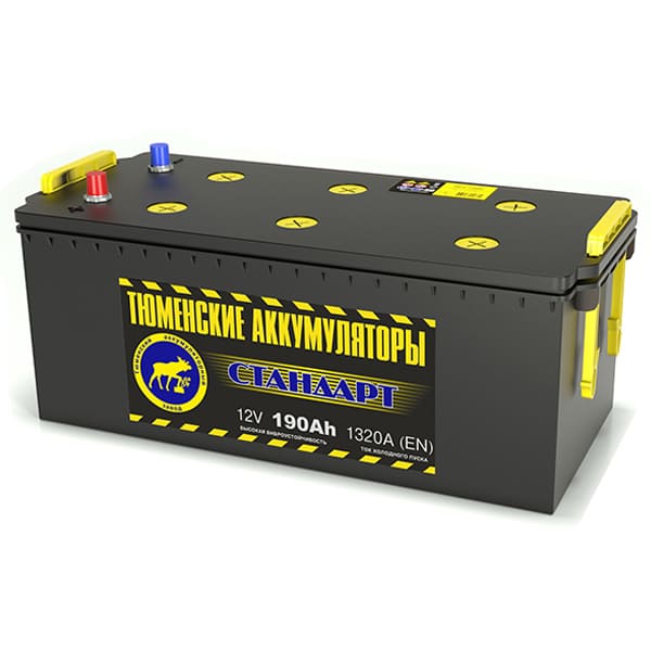 АКБ-6СТ-190 (1320А) о/п 'СТАНДАРТ' (конус) Тюмень 518х228х238 (обслуж)