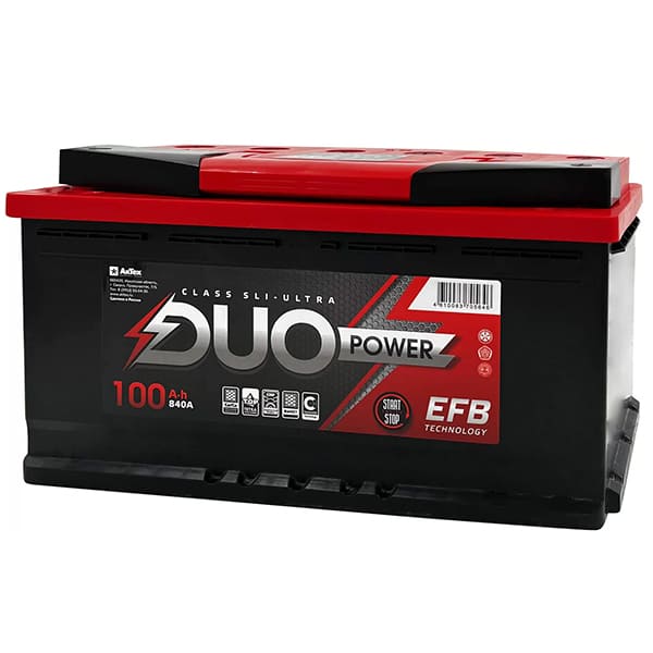 АКБ-6СТ-100 (840А) п/п АКТЕХ DUO POWER EFB г. Свирск 353х175х190